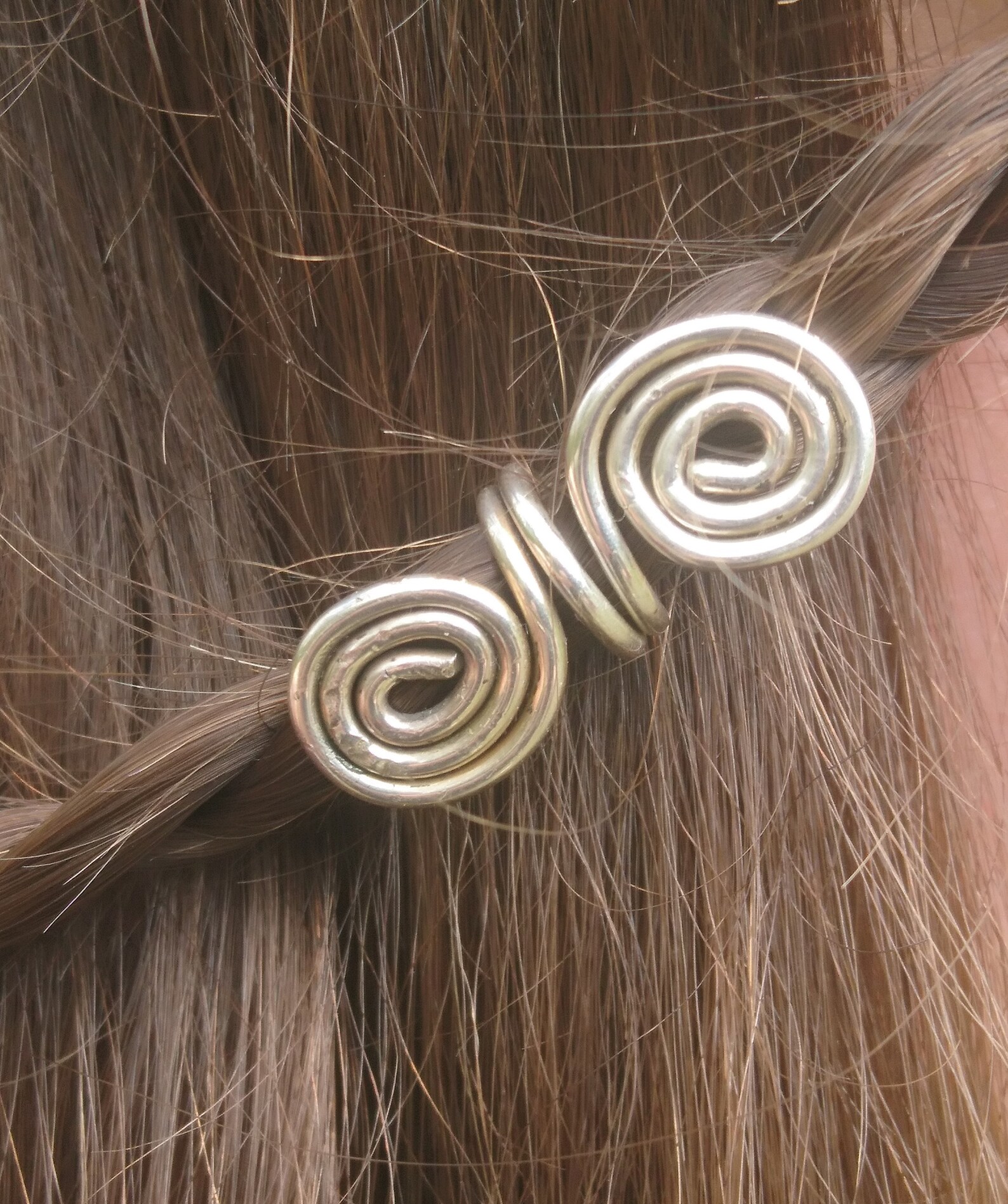 2 Pcs Viking Hair Beads Silver Hair Coils Dreadlock Spiral Etsy
