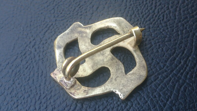 Swastika Brooch Serpent Brooch Handmade Brass Gift Viking Jewelry Historical Pin Snake Brooch Classic Ancient Style Snake Brooch