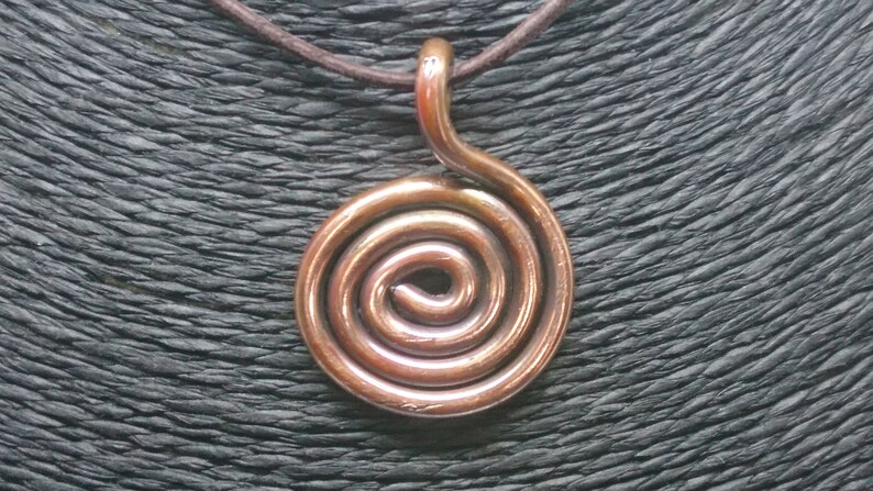 Copper Jewelry Hand Forged One Piece Copper Wire Jewelry Copper Spiral Pendant