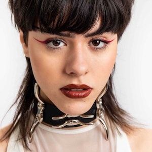 Black vegan PVC Unisex choker – Sustainable Avant-Garde Fashion Accessory, handcrafted in our Berlin Studio, club wear, techno fashion