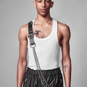 Asymmetric harness, Unisex, Organic Leather, handmade in Berlin, adjustable