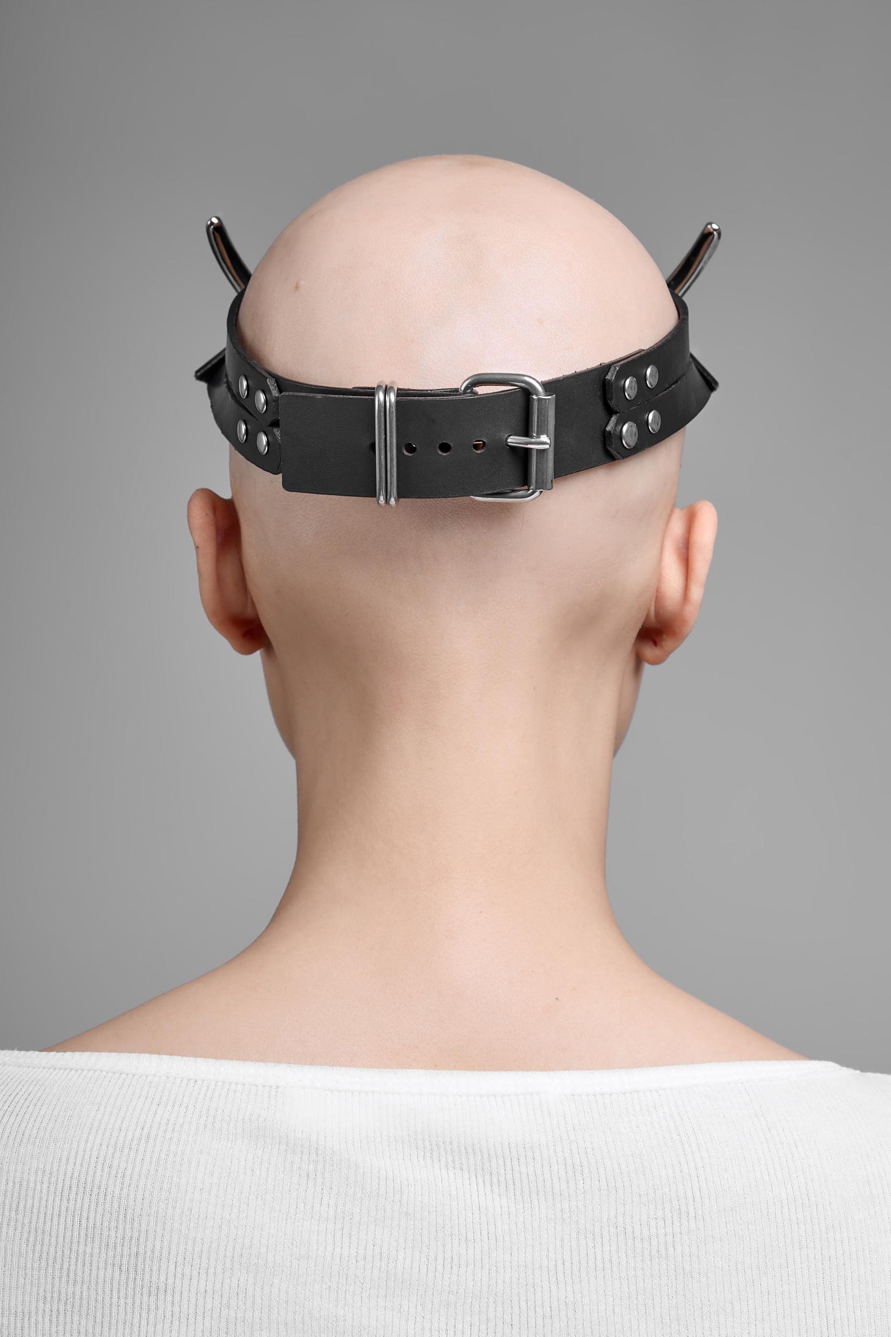 Black Visor, Organic Leather, Sustainable, Handmade in  display picture 2