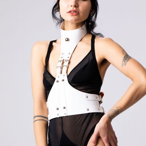 White Harness, Futuristic, Unisex, Handcrafted in berlin, Sustainable, Adjustable, Skin friendly, Vegan PVC
