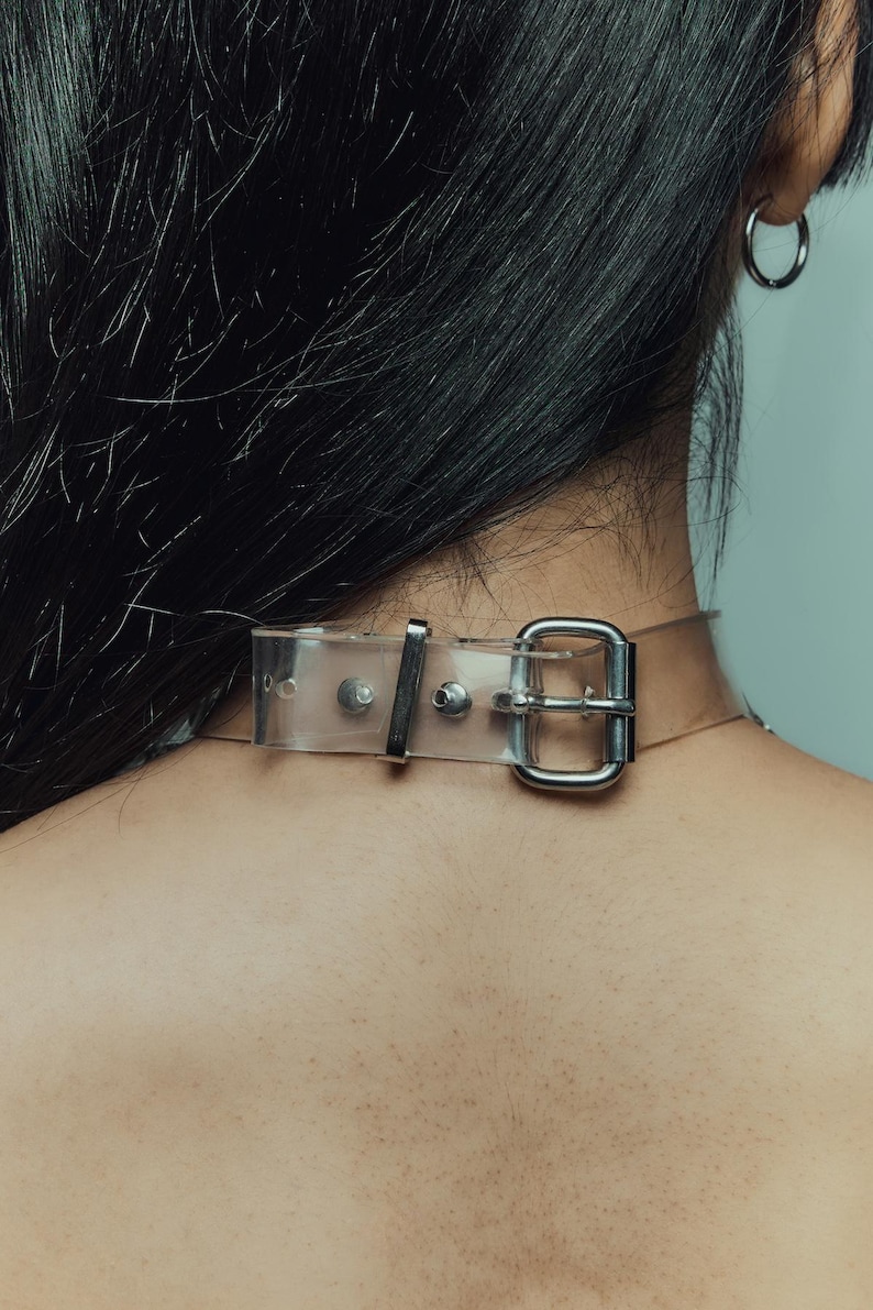 Pvc Choker Clear Vegan PVC Choker - Minimalist Futuristic | Sustainable Eco ...