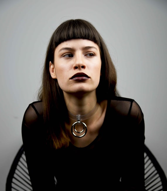 Clear Vegan PVC Choker Minimalist Futuristic Sustainable Eco-Friendly  Jewelry Transparent Adjustable Avant-Garde Statement Accessory