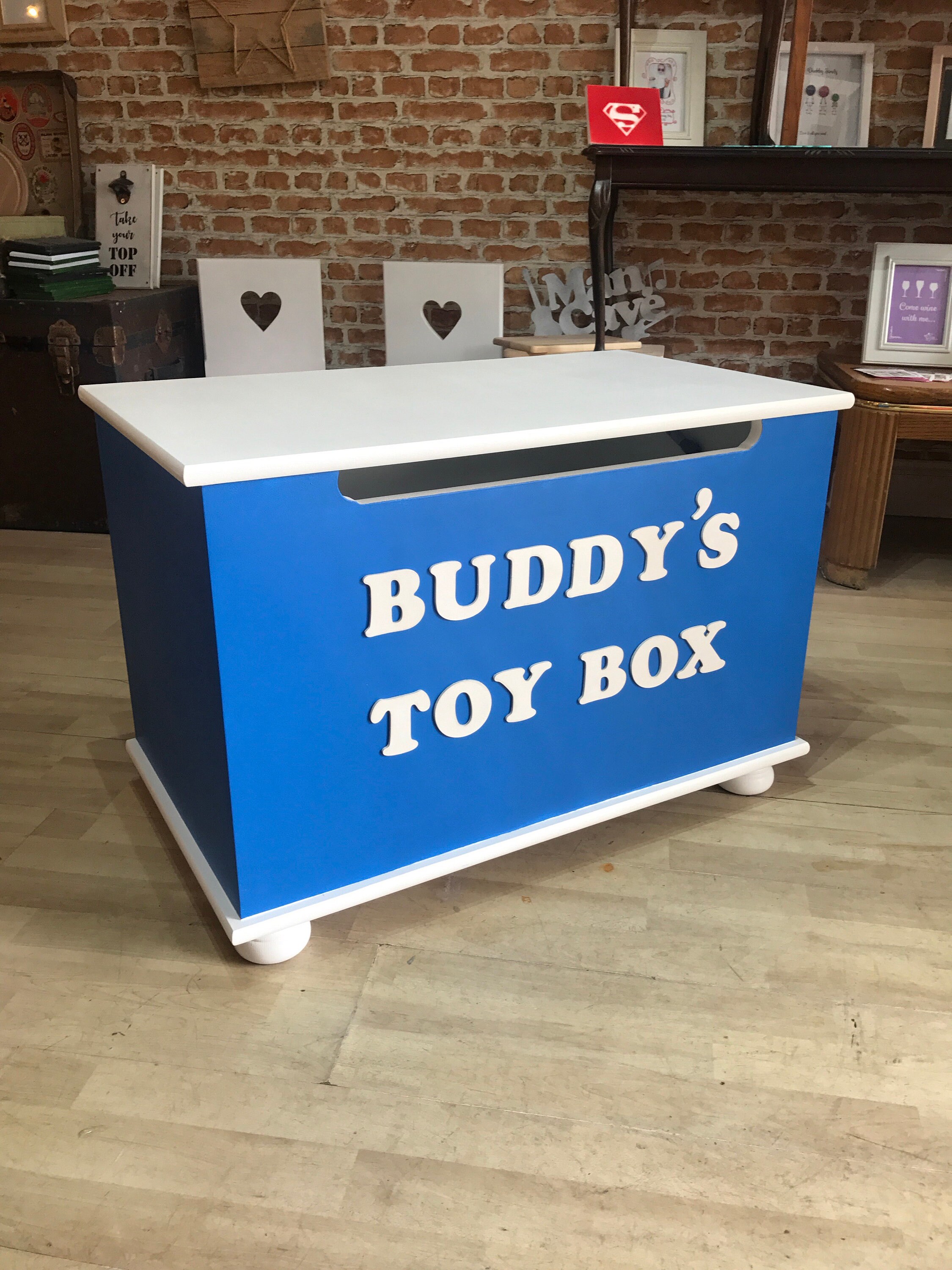 Personalised Wooden Toy Box with Wooden Top toybox toy Etsy