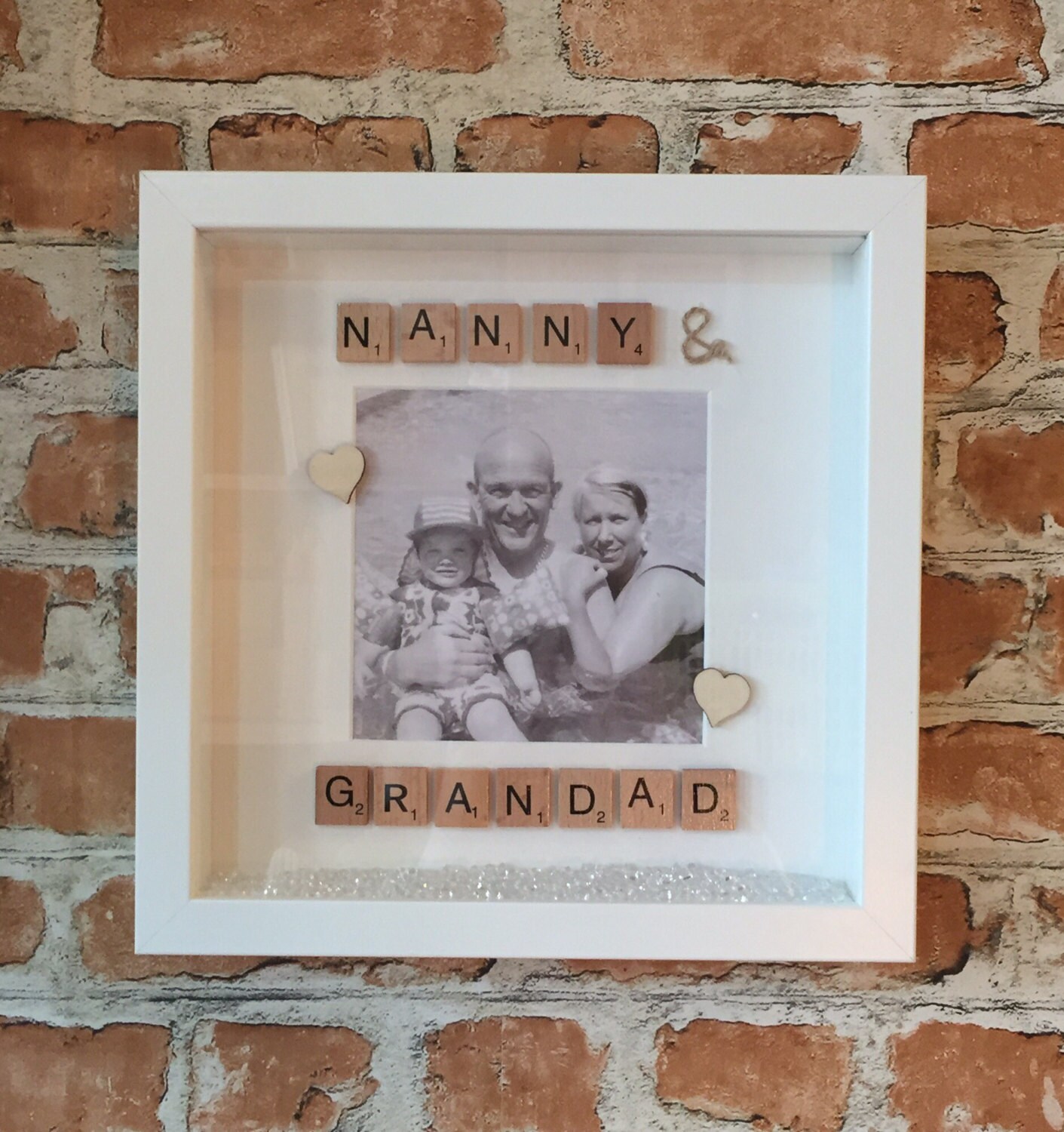 Nanny & Grandad Scrabble Photo Frame grandparents gift gift Etsy