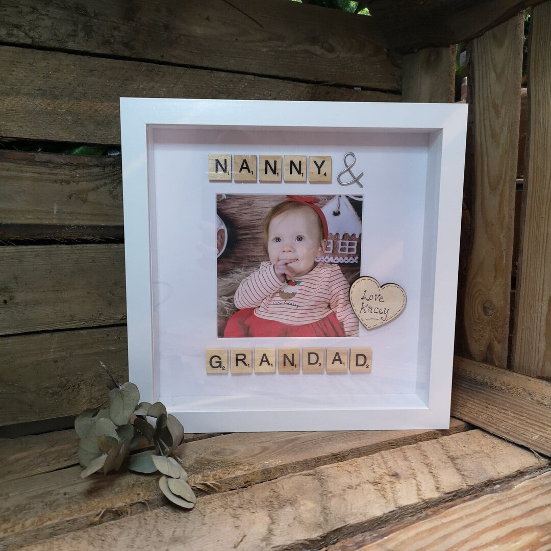 Nanny & Grandad Scrabble Photo Frame Grandparents Gift Gift Etsy