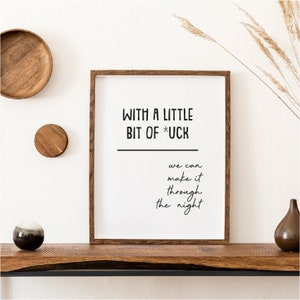 A Little Bit of Luck - Song Lyrics Picture - Garage Music - Garage Song Lyrics - Typography - Wall Art - FREE DELIVERY
