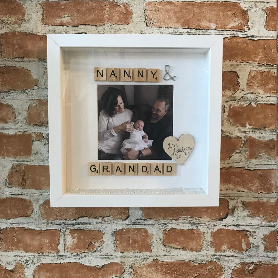 Nanny & Grandad Scrabble Photo Frame grandparents gift gift Etsy