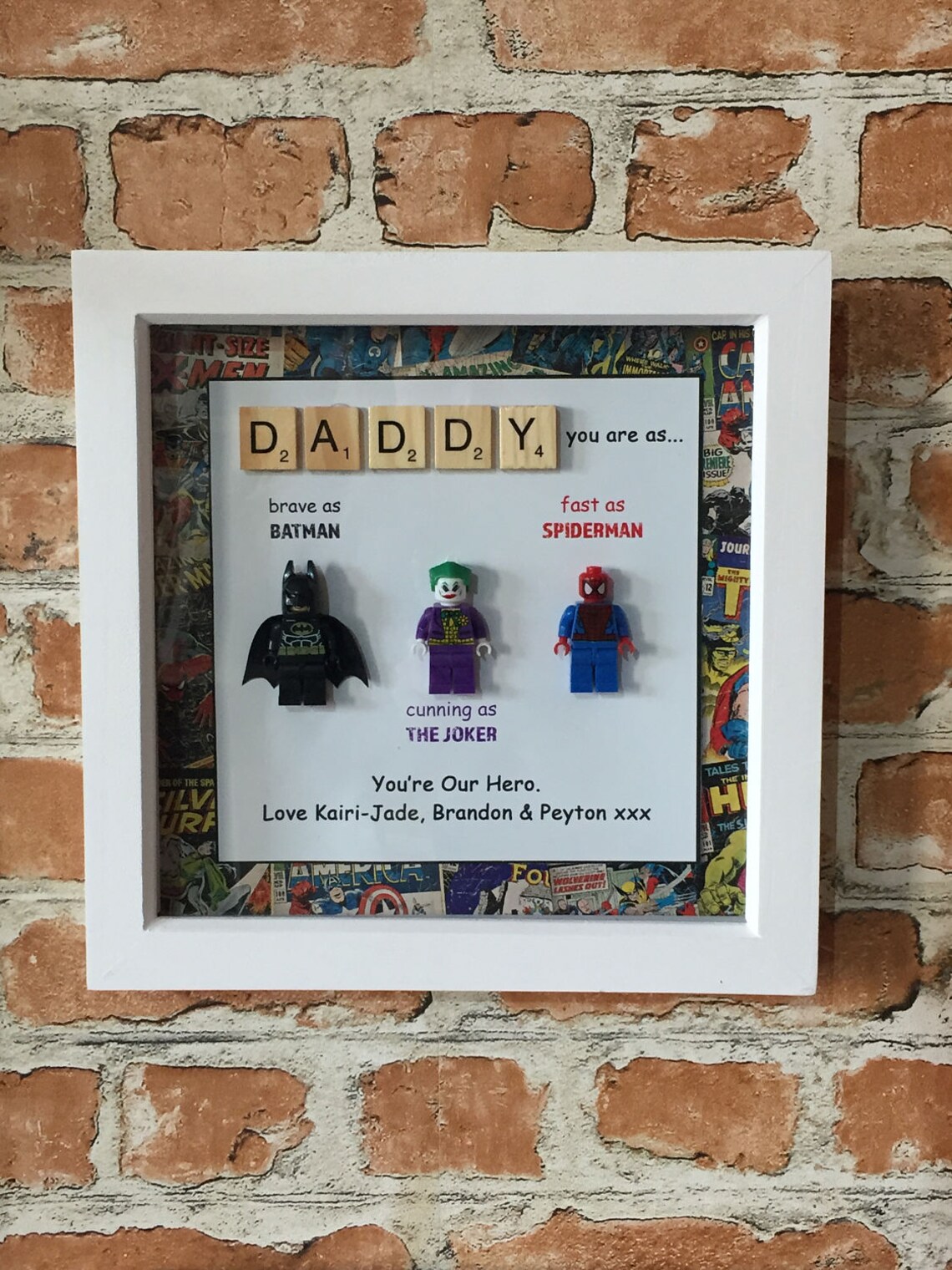 Lego Character Hero Frame Dad gift Father's Day Lego Etsy