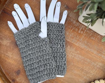 Chauffe-mains au crochet | Mitaines faites main | Manchettes d'hiver confortables | chauffe-mains en laine douce | Cadeau pour elle