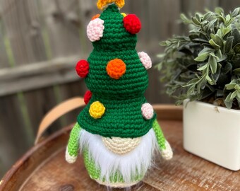 Décoration au crochet pour nain de sapin de Noël | Nain des Fêtes fait main | Nain d'hiver festif | Décoration de Noël douillette | Cadeau gnome