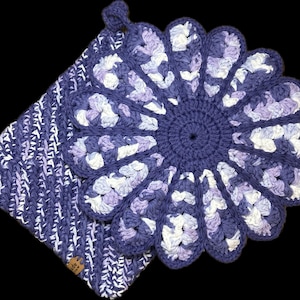 Handmade Cotton Pot Holder - set of two| crochet potholders| Cotton Potholders