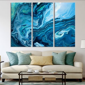 Mesmerizing Blue Abstract Art Marble Wall Art Abstract - Etsy