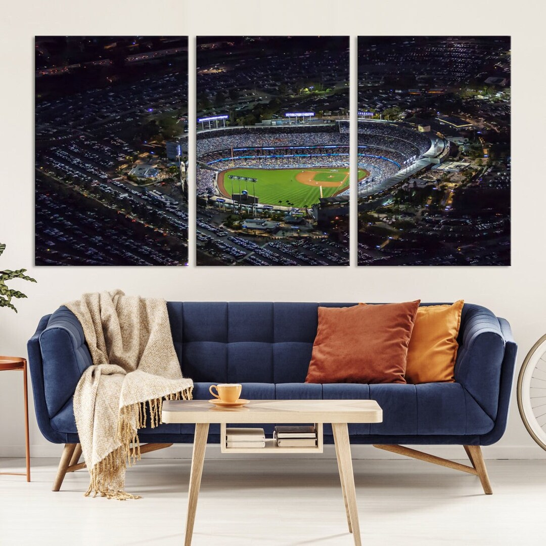 The Famous Dodger Stadium LA Wall Art Print Los ANGELES Framed Canvas