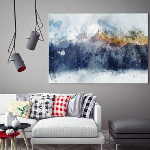 Abstract Mountain Wall Art Print Extra Large Landscape Canvas Art Framed Modern Wall Decor image 7