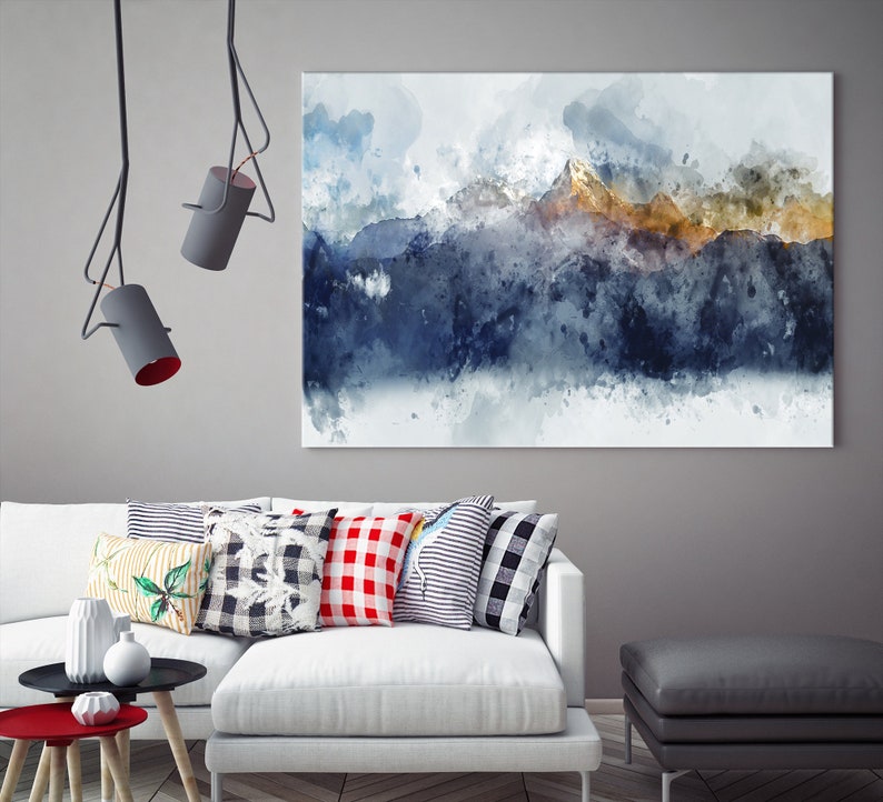 Abstract Mountain Wall Art Print Extra Large Landscape Canvas Art Framed Modern Wall Decor image 7