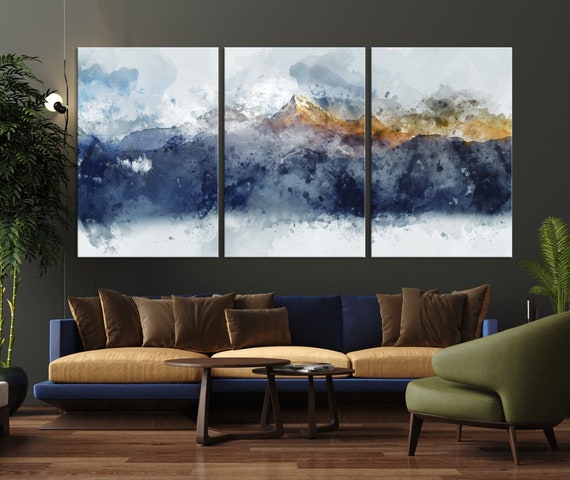 Abstract Mountain Wall Art Framed Extra Large Landscape Wall Art