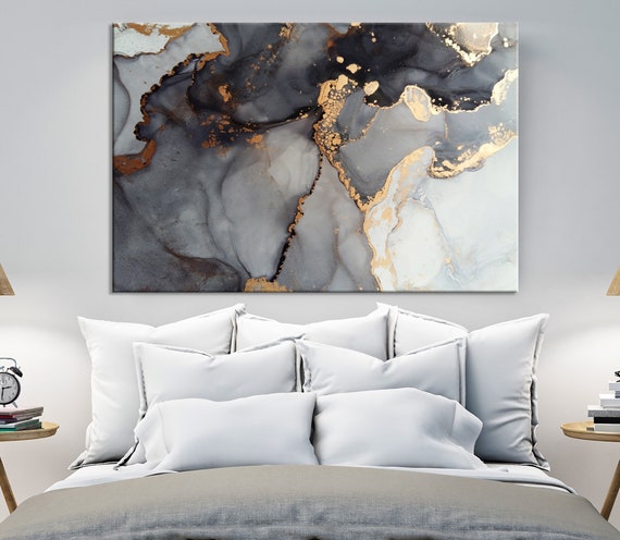 Solid Marble Paint Artwork IV - Abstract Marble Wall Art Prints Mercer41 Format: Gold Floater Framed, Size: 20 H x 12 W x 1 D