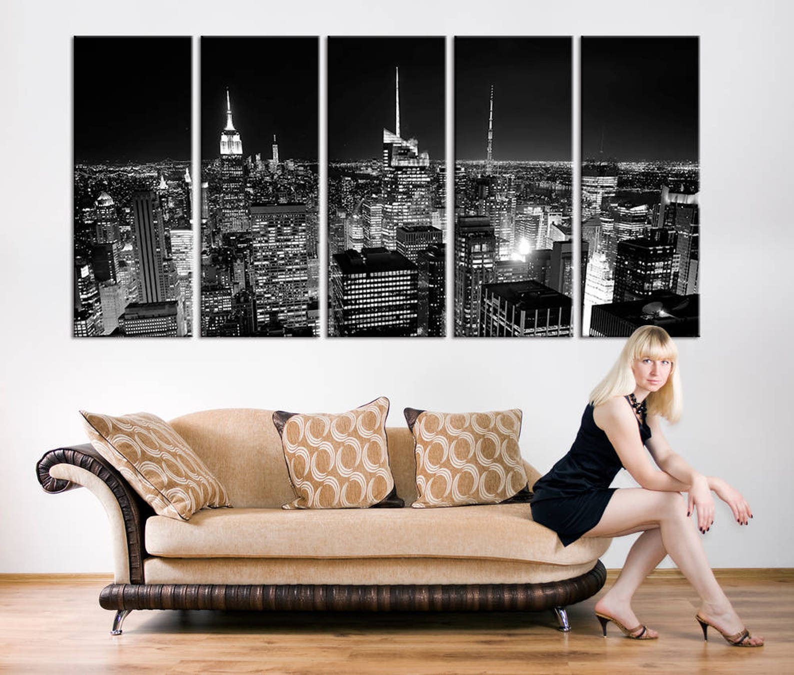Extra Large City Wall Art New York Canvas Prints Black and Etsy