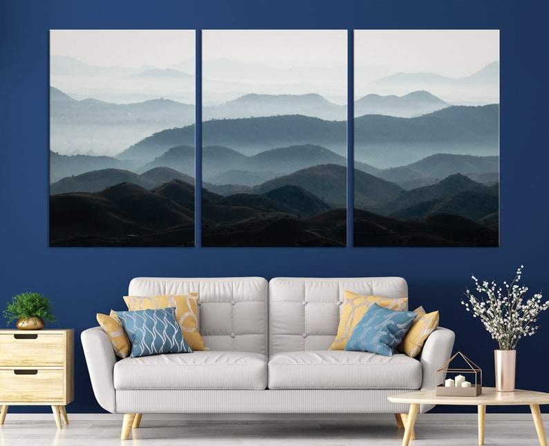 Foggy Forest Wall Art Cloudy Forest Art Print Misty Forest Etsy