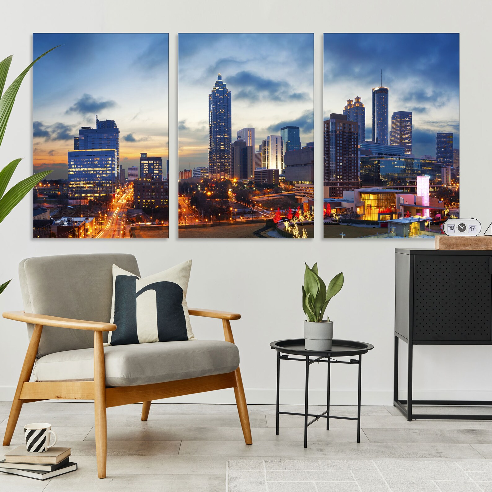 Large Atlanta City Wall Art Canvas Print Atlanta Skyline at | Etsy