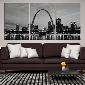 Large Wall Art St. Louis Missouri Canvas Print St. Louis Skyline Wall Art, Large St. Louis City Canvas Print, Skyline Wall Art, Home Decor image 3