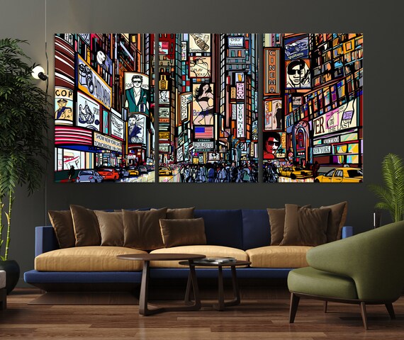 New York City Pop Art Canvas Multi Panel Canvas