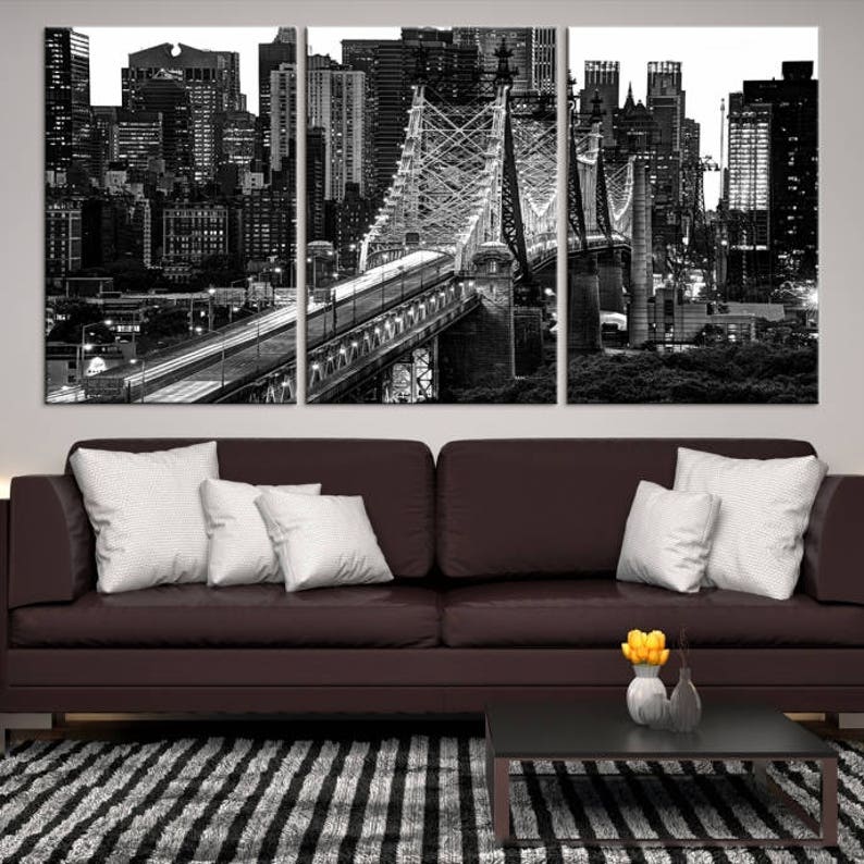 Extra Large Wall Art New York City Canvas Print Black and Etsy
