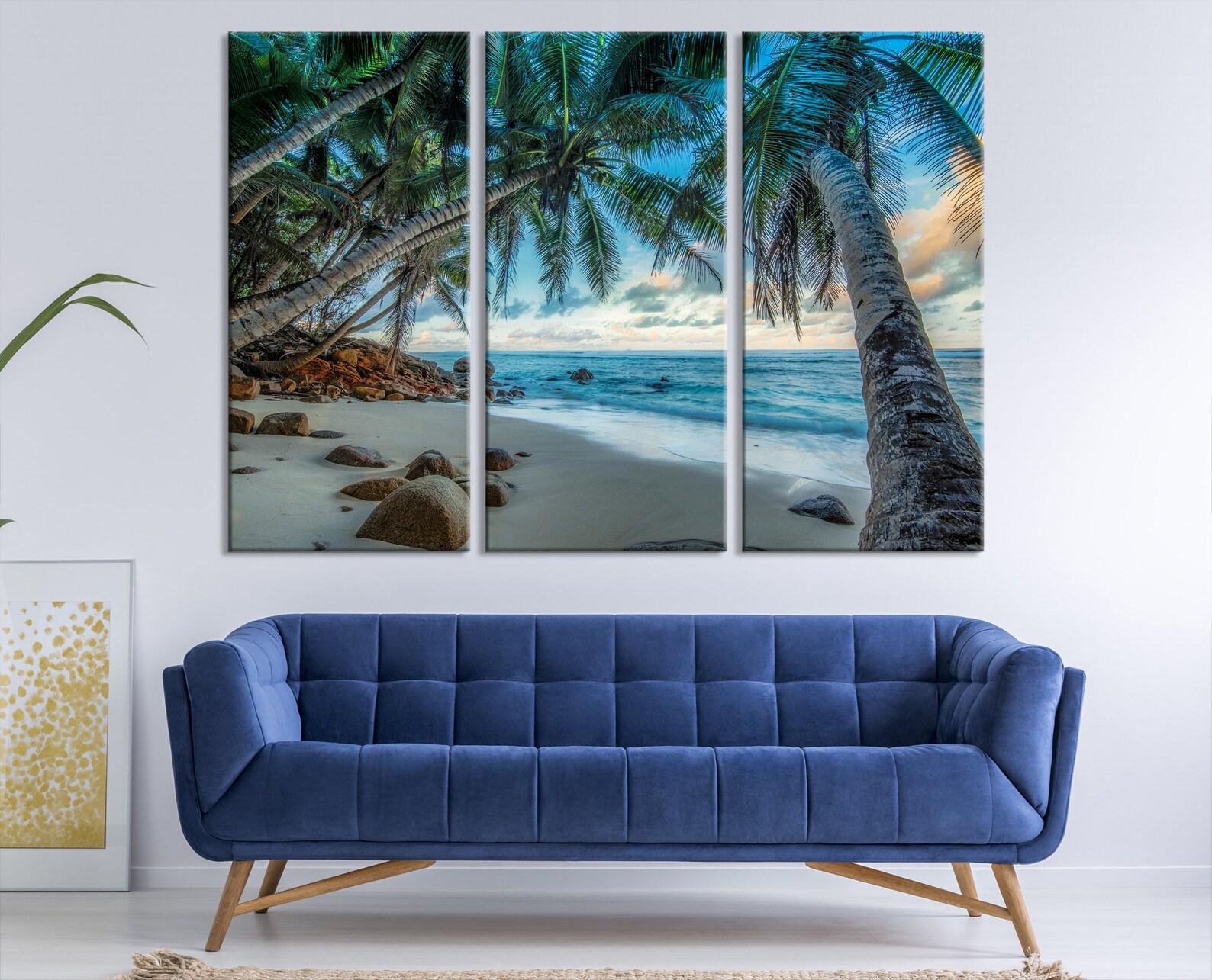 Extra Large Tropical Beach Canvas Wall Art Set of 5 Panel | Etsy
