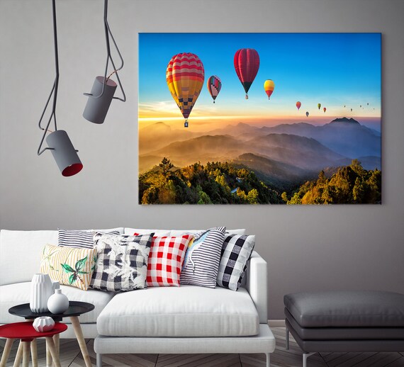 Large 3 Panel Air Balloons Canvas Art Print Multi Panel Large