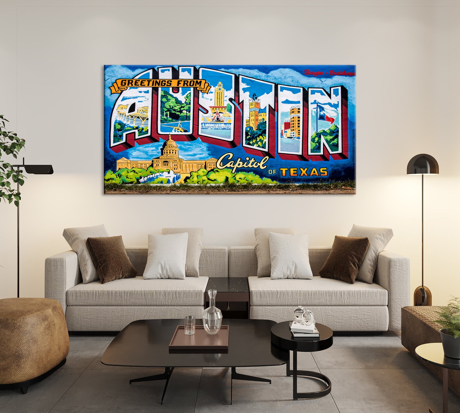 Extra Large Greetings de Austin Mural Wall Art Austin Canvas | Etsy