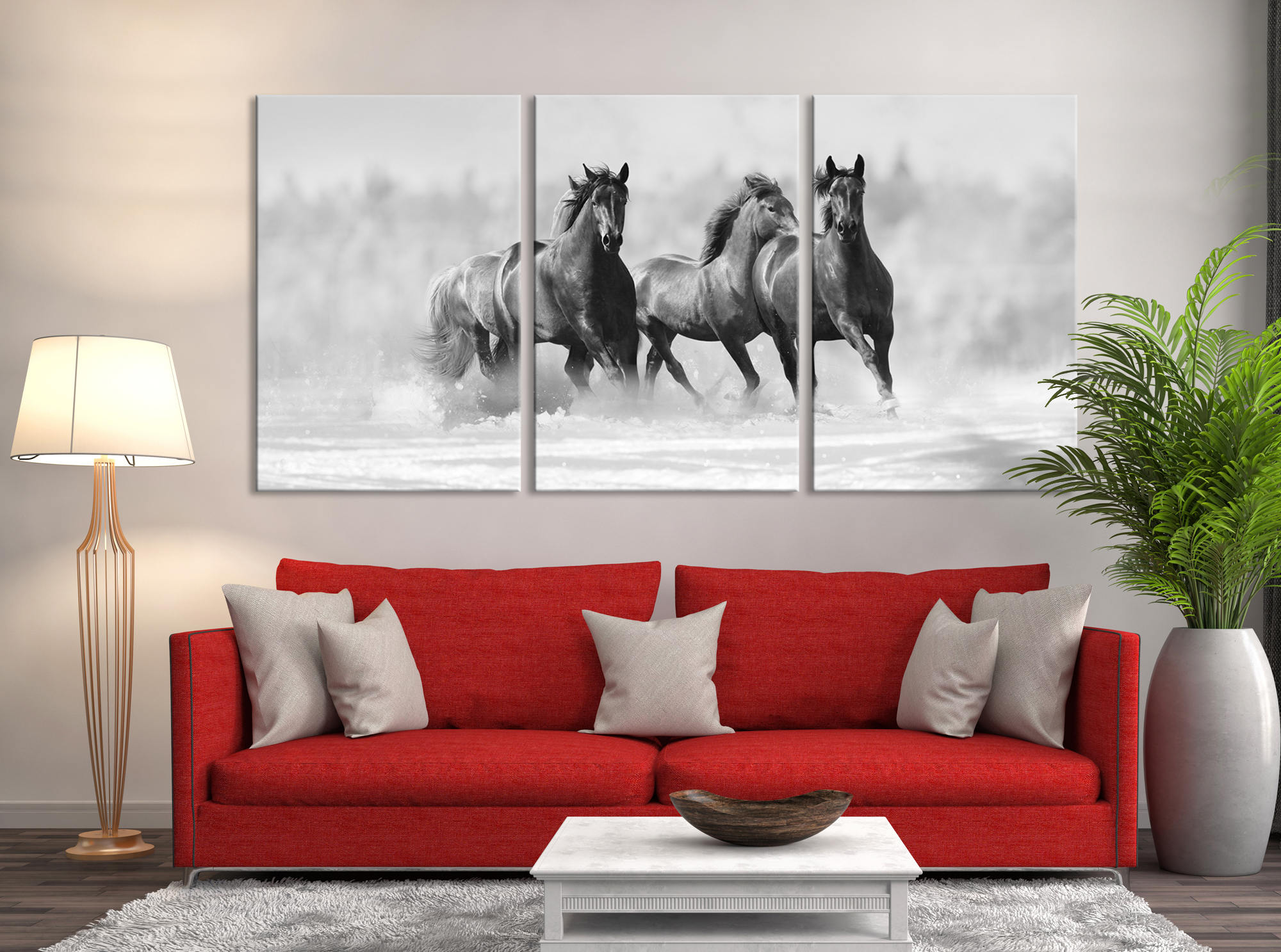 Wild Horses Running Canvas Art Print Horse Wall Art Extra Etsy