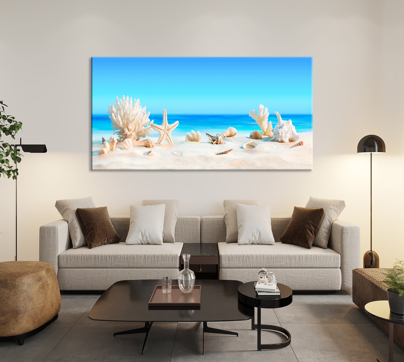 Extra Large Nautical Canvas Wall Art Starfish Wall Art Etsy