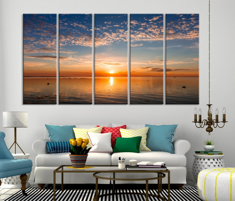 Triptych Sunset Art Print Set of 3 Panels Art Sunset Canvas - Etsy
