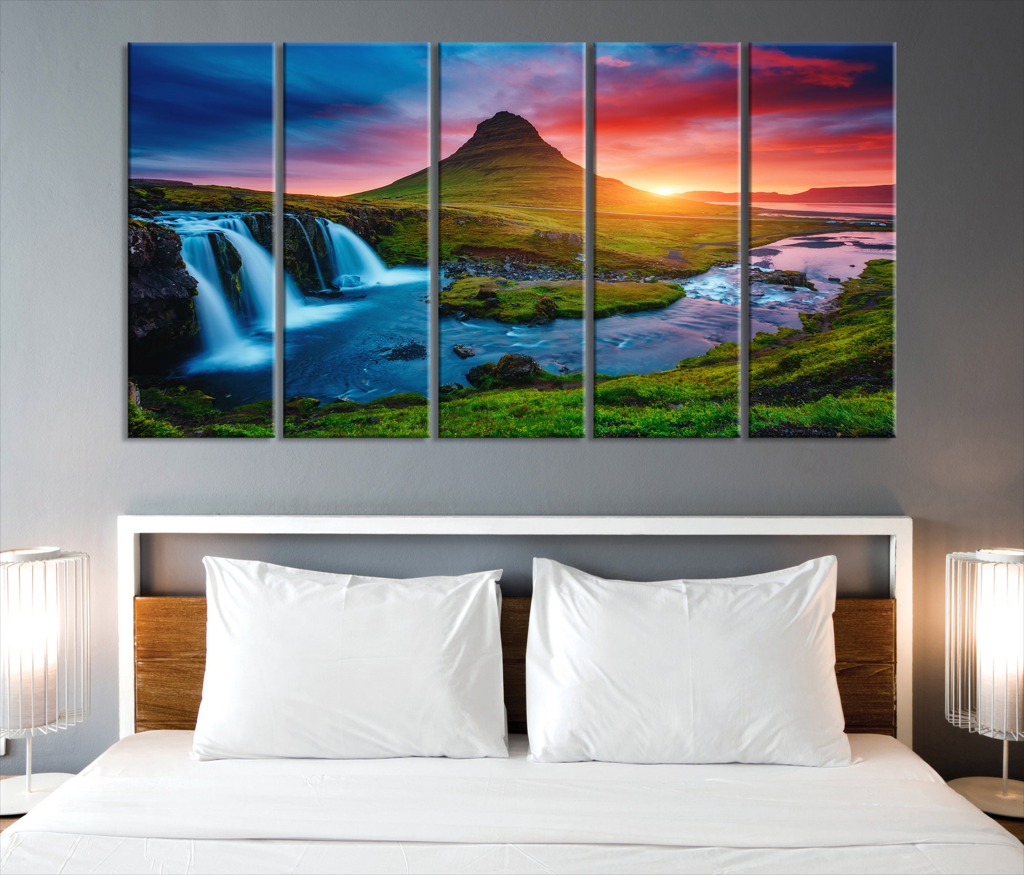 Large Waterfall Wall Art Multi Panel Waterfall Art Print Etsy UK