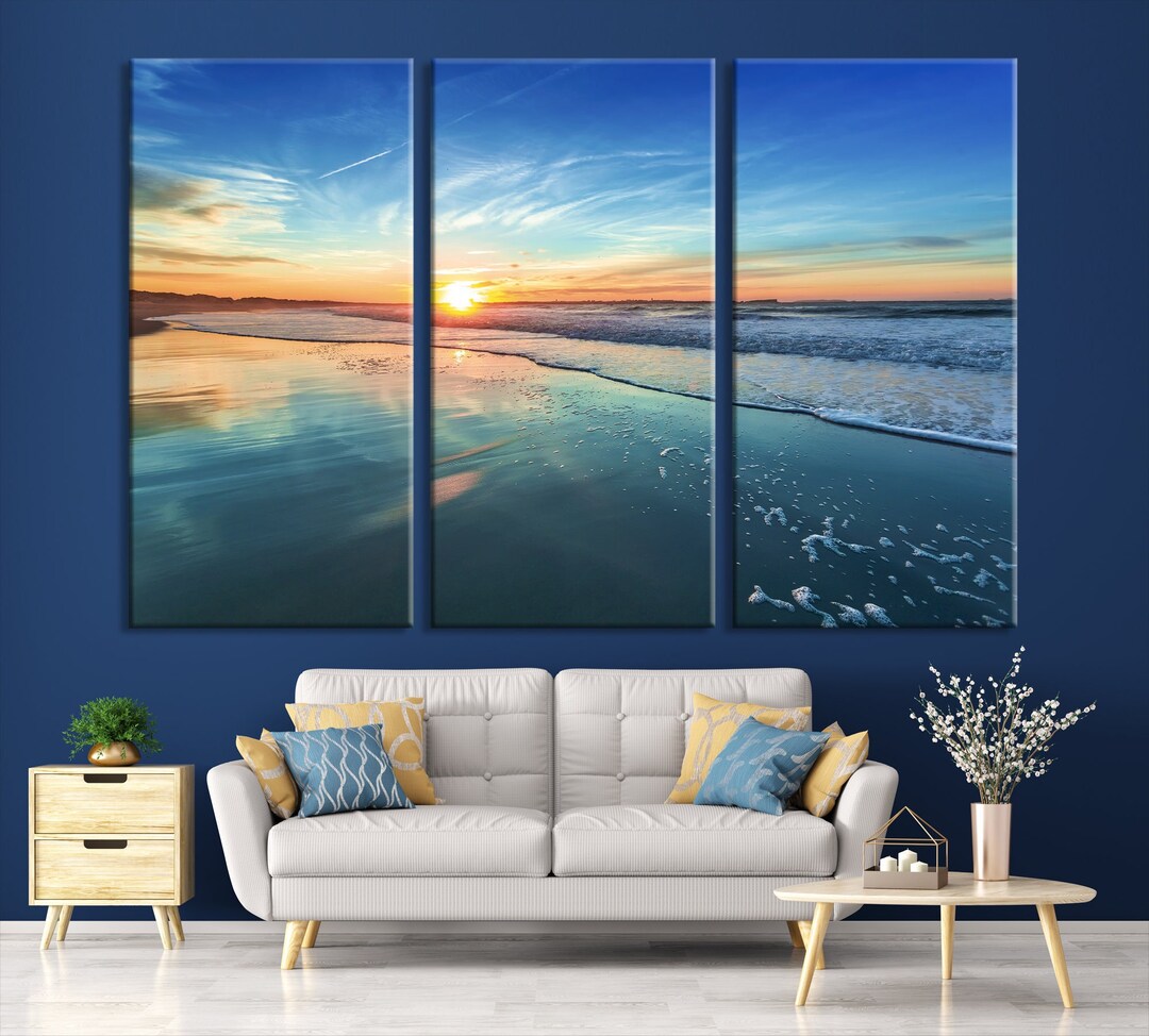 Sunset Over the Horizon Canvas Wall Art Print Stunning Sunset Etsy