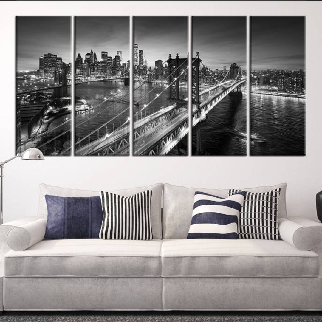 Extra Large Wall Art NEW YORK City Canvas Prints Black and Etsy