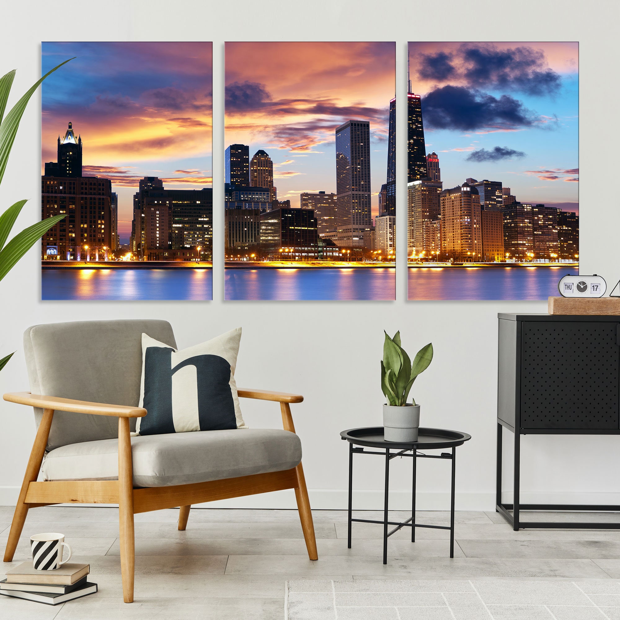 Downtown Chicago Large Wall Art Print Chicago Art Print Etsy