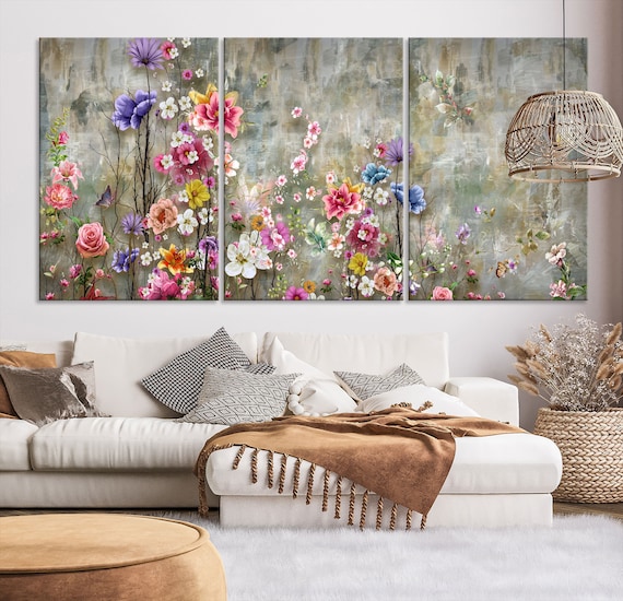 Floral wall art deals