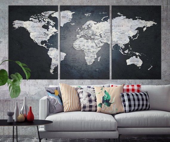 Watercolor World Map Etsy