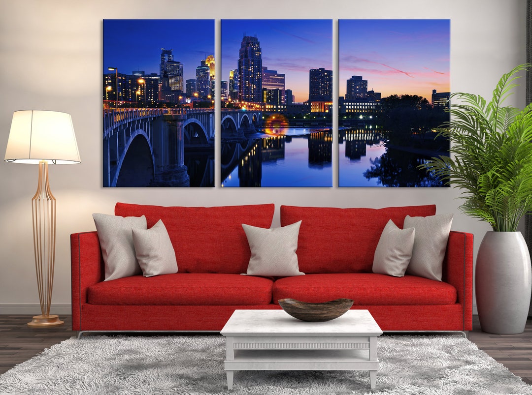 Xlarge Minneapolis Minnesota Wall Art Canvas Print Original Etsy
