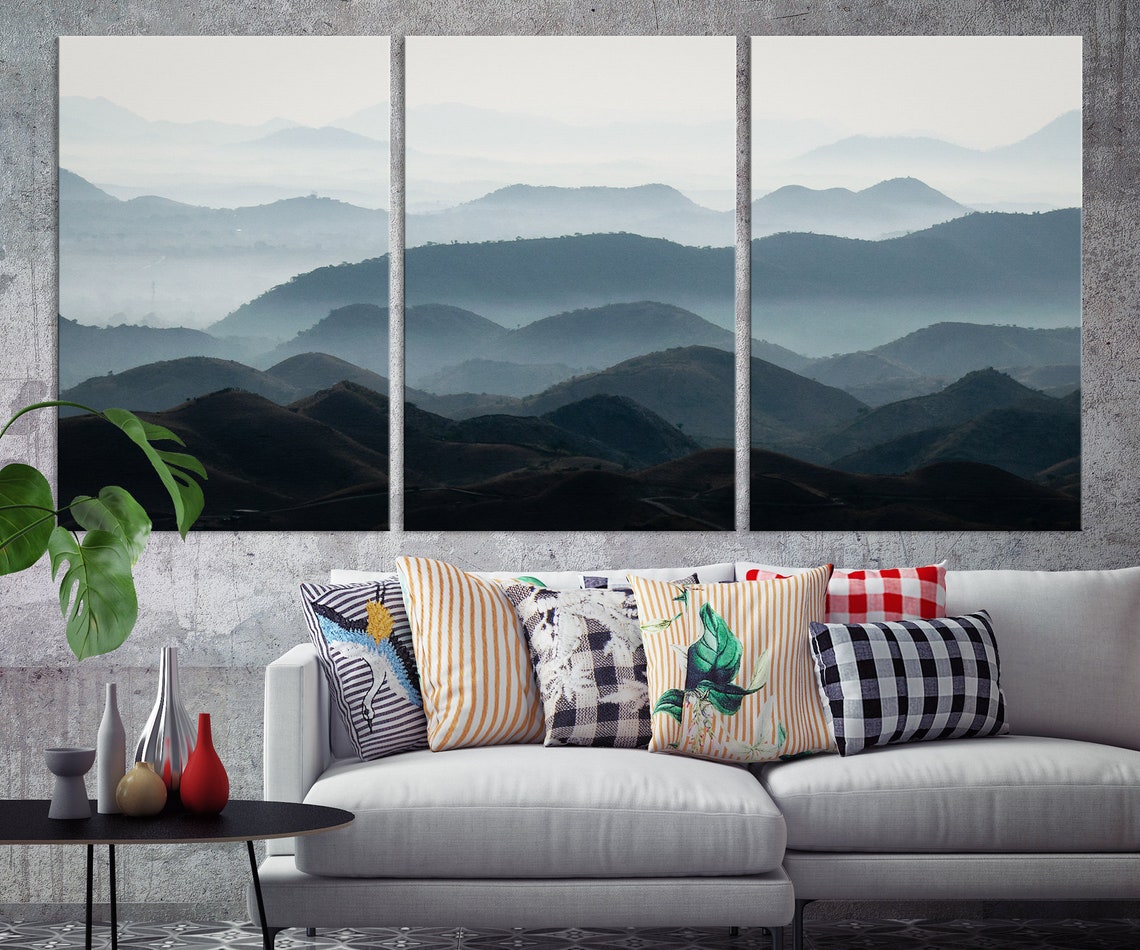 Foggy Forest Wall Art Cloudy Forest Art Print Misty Forest Etsy