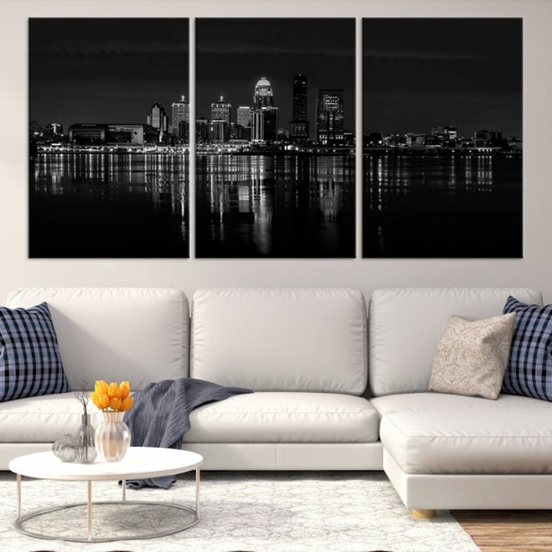 Large Wall Art Louisville Kentucky Canvas Print Black and Etsy
