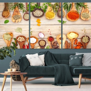 Modern Kitchen Wall Art Large Canvas Print Extra Large Wall Art Spices ...