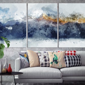 Abstract Mountain Wall Art Print Extra Large Landscape Canvas Art Framed Modern Wall Decor image 8