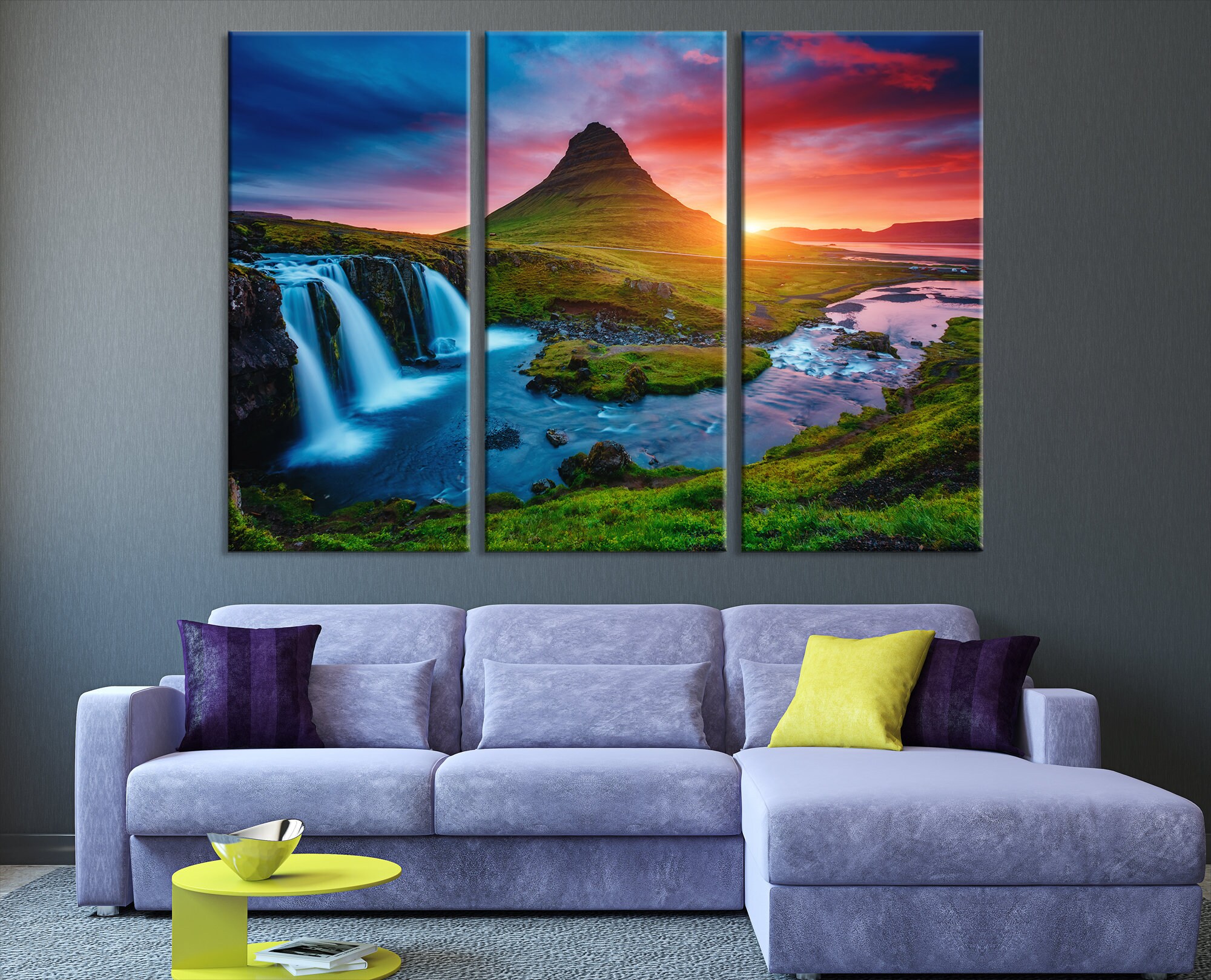 Large Waterfall Wall Art Multi Panel Waterfall Art Print Etsy UK