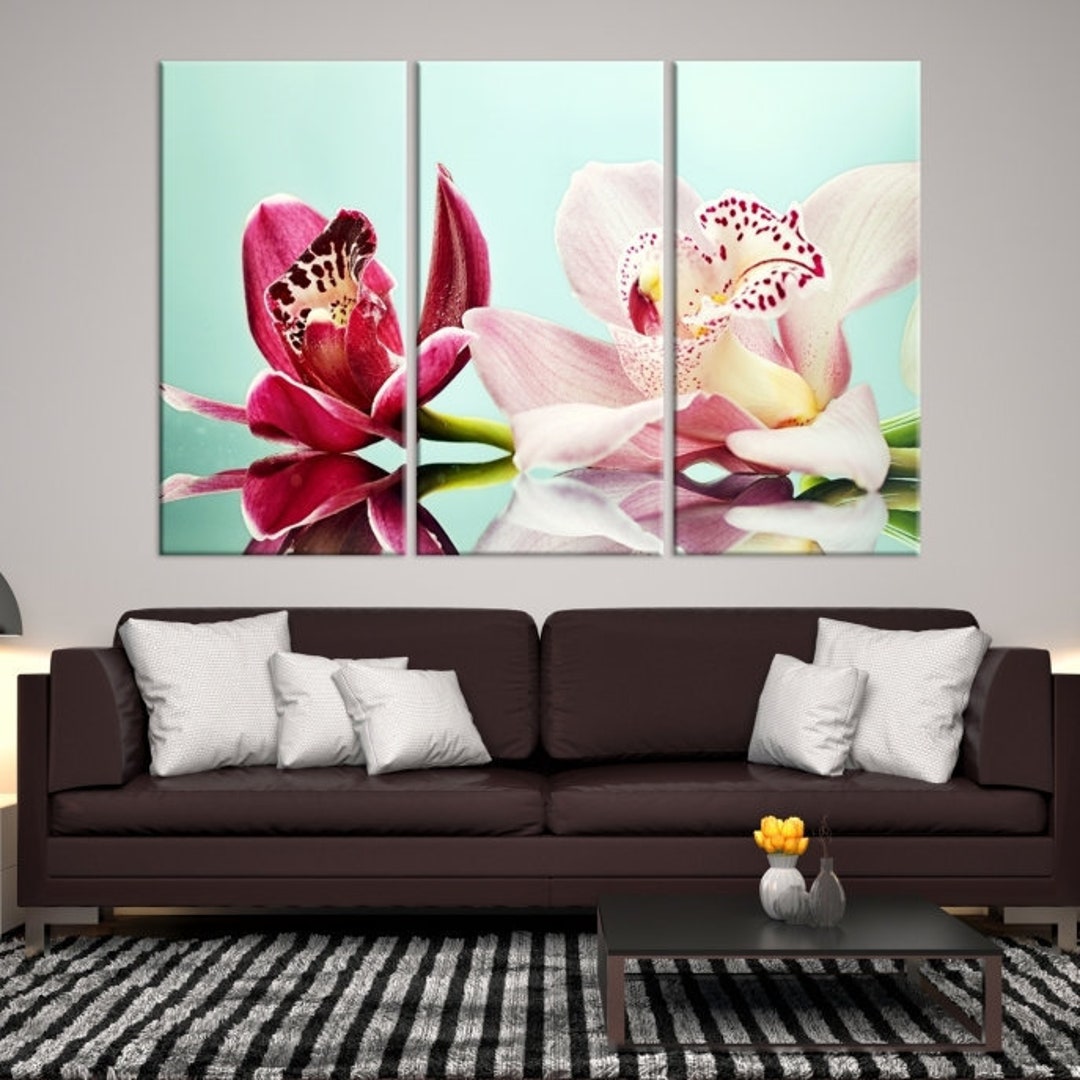 Large Orchid Wall Art, Orchids Canvas Print, Flower Canvas Art, Flower
