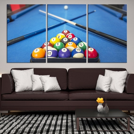 Billiard Balls CANVAS PRINT Home Wall Decor Art Giclee Pool Snooker 4 Sizes